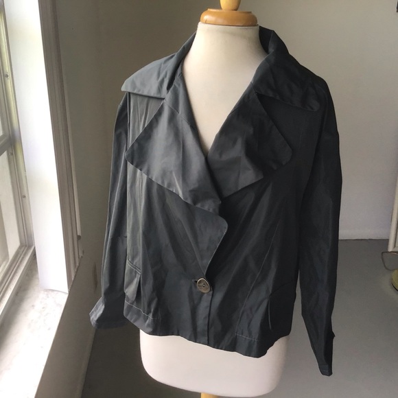 planet by Lauren G Jackets & Blazers - Planet by Lauren G Grossman nylon jacket black boxy lagenlook One Size